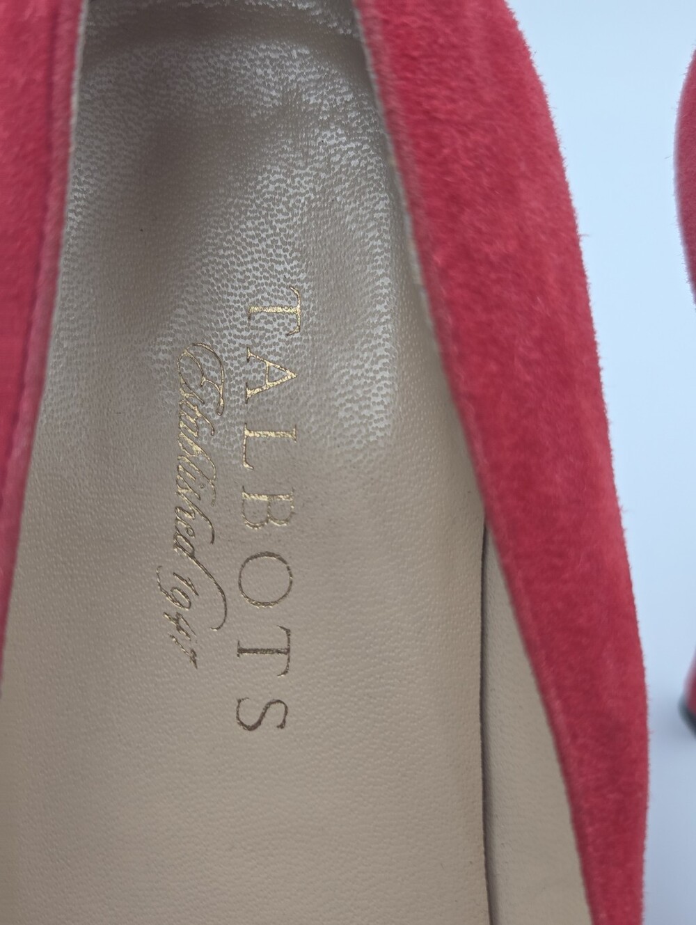 Talbots Red Suede Leather 4in Heels Size 9B Career Shoes Chic Stilletto EUC - Picture 3 of 14